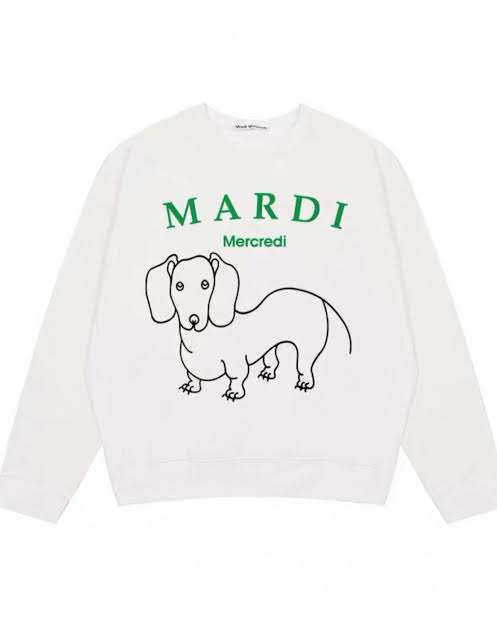 Mardi Mercredi dachshund sweatshirt · White