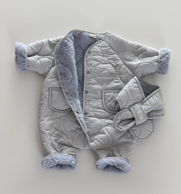 Bonito bebe quilted romper + scarf set · Sky blue