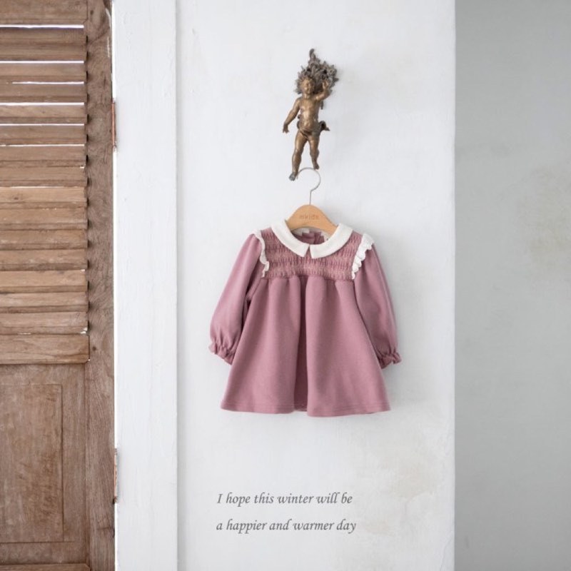 M-KIDS Charlotte smocked dress · Pink