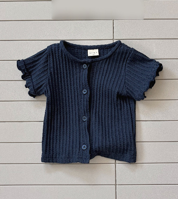 Bella Bambina frill cardigan · Navy