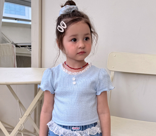 Second moment Lily puff tee · Sky blue